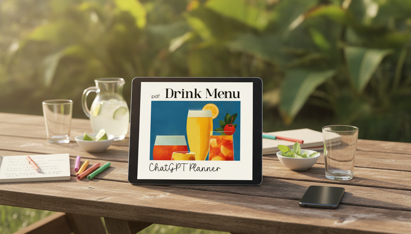 ChatGPT Drink Menu Planner Checklist for Any Event